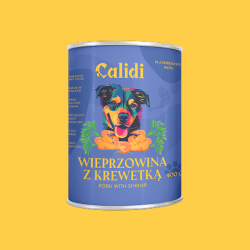 Karma dla psa Calidi Premium – Wieprzowina z krewetką 400g