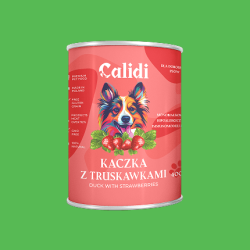 Karma dla psa Calidi Premium – Kaczka z truskawkami 400g